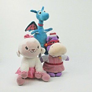 Disney Doc McStuffins Friends Set of 3 Lambie Stuffy Nurse Hallie 8 inch plush